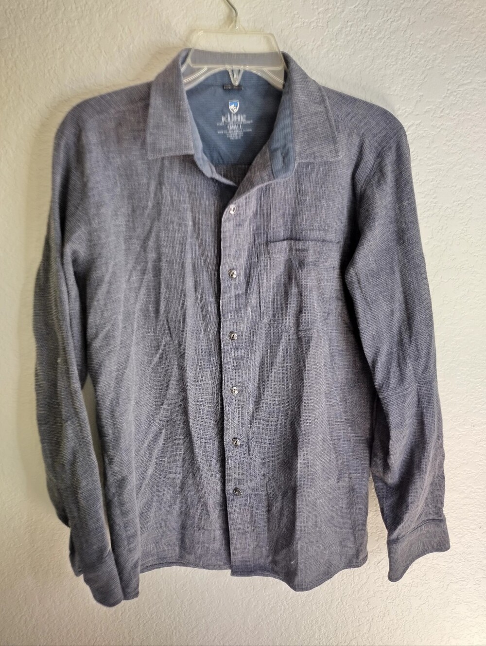 Kuhl Uproar 5 Panel Long Sleeve Button Shirt Waffle Hiking Sz S